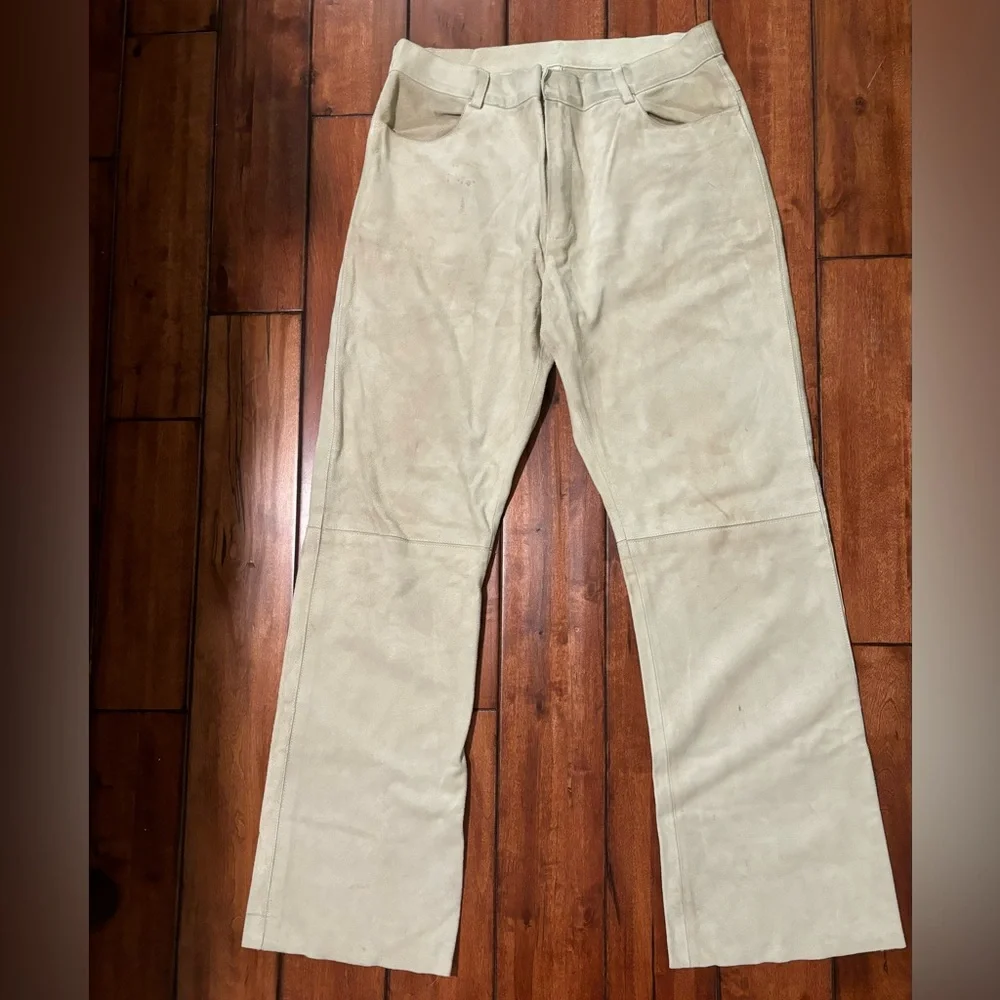 Men’s Ralph Lauren vintage off white suede pants